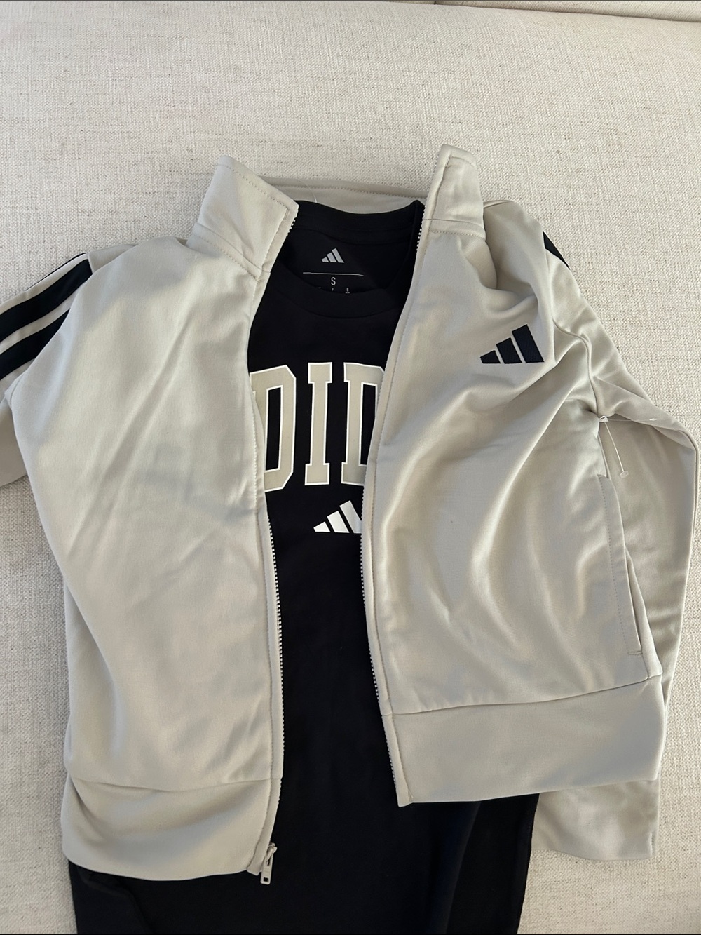 adidas Boys Jacket and matching Tee Shirt, Size Small, NWOT